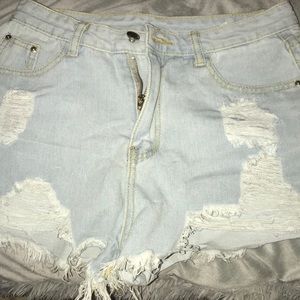 jean shorts woman